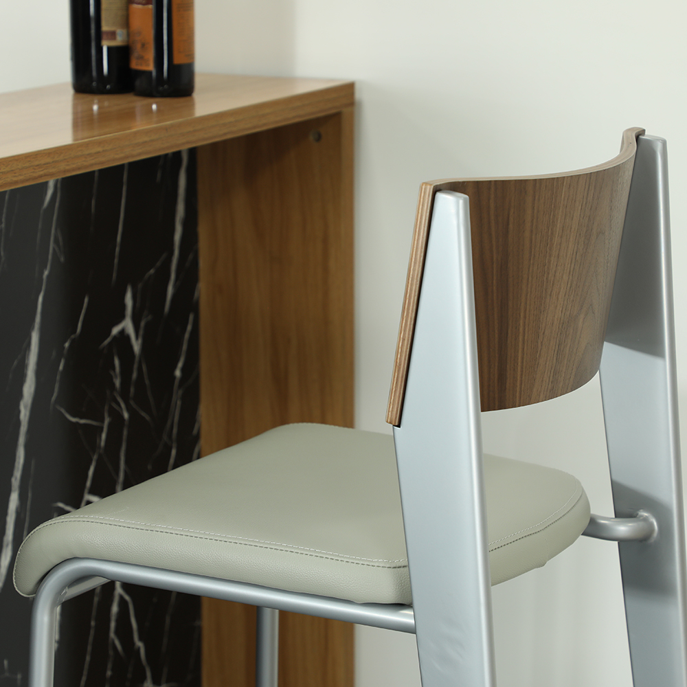 leather seat wood bar chair bar stool